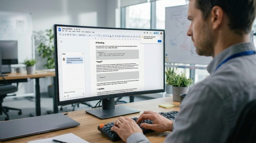 fix formatting issues pasting AI text into Word