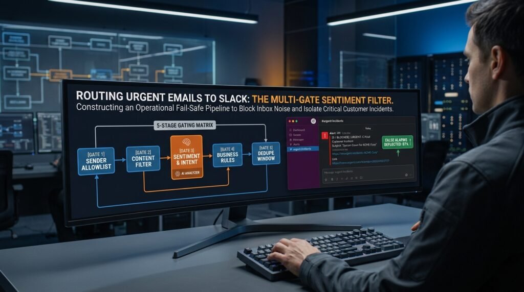 route urgent emails slack ai sentiment