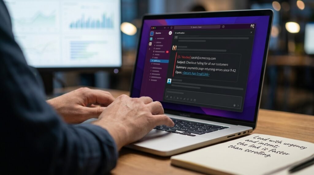 route urgent emails slack ai sentiment